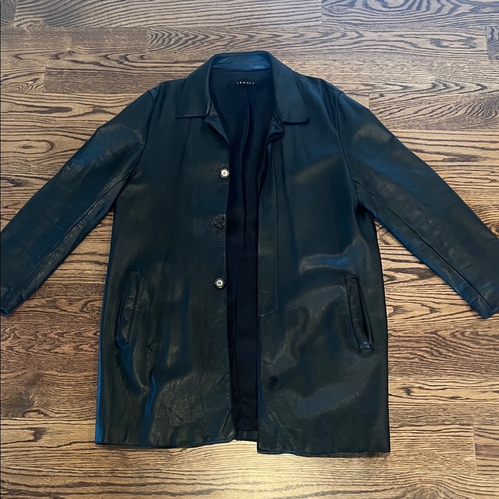 Theory Black Leather Jacket